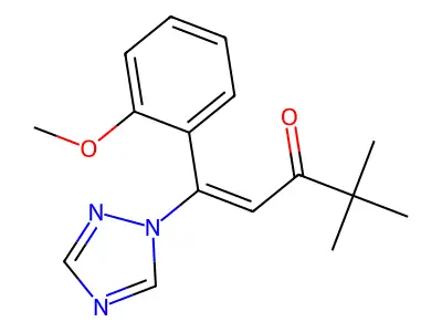 1-(2-Methoxyphenyl)-4,4-dimethyl-1-(1,2,4-triazol-1-yl)pent-1-en-3-one structure