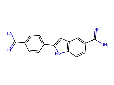 2-(4-carbamimidoylphenyl)-1H-indole-5-carboximidamide structure
