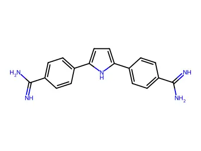 Benzenecarboximidamide, 4,4'-(1H-pyrrole-2,5-diyl)bis- structure