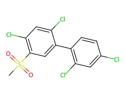 2,2',4,4'-Tetrachloro-5-(methylsulfonyl)-1,1'-biphenyl structure