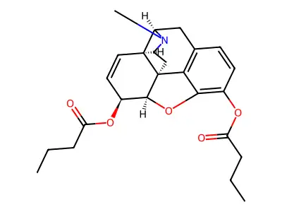 3,6-Dibutanoylmorphine structure