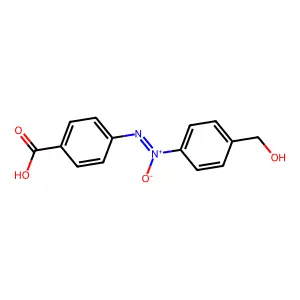 Benzoic acid, 4-((4-(hydroxymethyl)phenyl)-ONN-azoxy)- structure