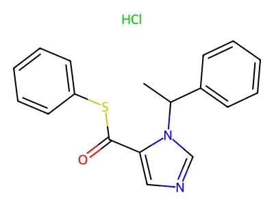 4-Imidazolethiocarboxylic acid, 3-(alpha-methylbenzyl)-, S-phenyl ester, hydrochloride, (-)- structure