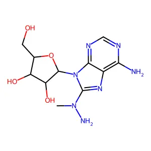 2-[6-Amino-8-[amino(methyl)amino]purin-9-yl]-5-(hydroxymethyl)oxolane-3,4-diol structure