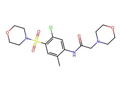 4-Morpholineacetamide, N-(5-chloro-2-methyl-4-(4-morpholinylsulfonyl)phenyl)- structure