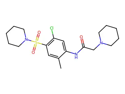 1-Piperidineacetamide, N-(5-chloro-2-methyl-4-(1-piperidinylsulfonyl)phenyl)- structure