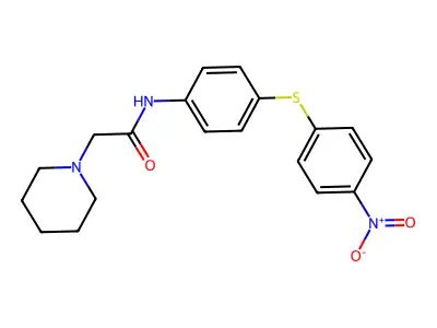 1-Piperidineacetamide, N-(4-((4-nitrophenyl)thio)phenyl)- structure