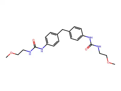 1-(2-methoxyethyl)-3-[4-[[4-(2-methoxyethylcarbamoylamino)phenyl]methyl]phenyl]urea structure