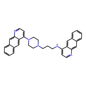 Benzo(g)quinolin-4-amine, N-(3-(4-benzo(g)quinolin-4-yl-1-piperazinyl)propyl)- structure