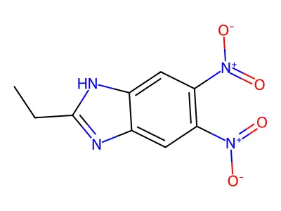 2-ethyl-5,6-dinitro-1H-benzimidazole structure