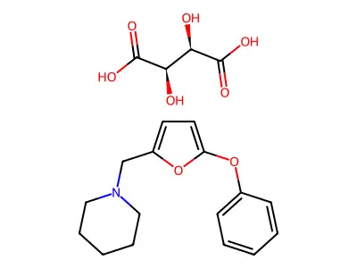 Piperidine, 1-(5-phenoxyfurfuryl)-, tartarate structure