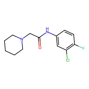 N-(3-chloro-4-fluorophenyl)-2-piperidin-1-ylacetamide structure