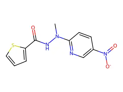 N'-methyl-N'-(5-nitropyridin-2-yl)thiophene-2-carbohydrazide structure