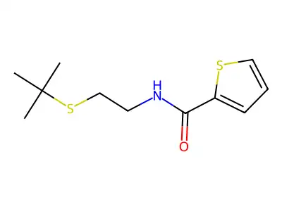 N-(2-tert-butylsulfanylethyl)thiophene-2-carboxamide structure
