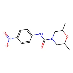 2,6-dimethyl-N-(4-nitrophenyl)morpholine-4-carboxamide structure