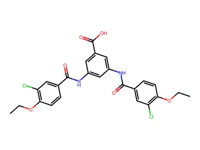3,5-Bis[(3-chloro-4-ethoxybenzoyl)amino]benzoic acid structure
