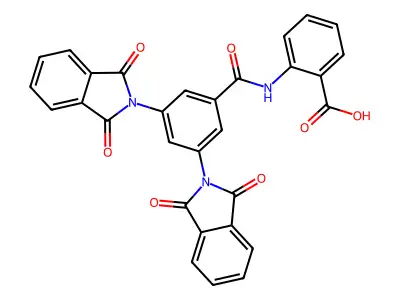 2-[[3,5-Bis(1,3-dioxoisoindol-2-yl)benzoyl]amino]benzoic acid structure