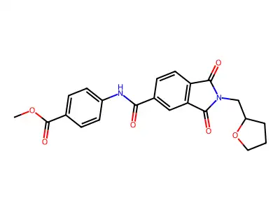 Methyl 4-[[1,3-dioxo-2-(oxolan-2-ylmethyl)isoindole-5-carbonyl]amino]benzoate structure