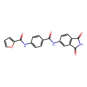 N-[4-[(1,3-dioxoisoindol-5-yl)carbamoyl]phenyl]furan-2-carboxamide structure