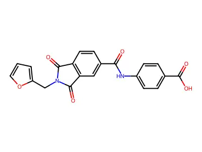 4-[[2-(Furan-2-ylmethyl)-1,3-dioxoisoindole-5-carbonyl]amino]benzoic acid structure