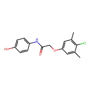 2-(4-chloro-3,5-dimethylphenoxy)-N-(4-hydroxyphenyl)acetamide structure