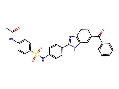 N-[4-[[4-(6-benzoyl-1H-benzimidazol-2-yl)phenyl]sulfamoyl]phenyl]acetamide structure