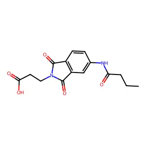 3-[5-(Butanoylamino)-1,3-dioxoisoindol-2-yl]propanoic acid structure