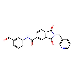 N-(3-acetylphenyl)-1,3-dioxo-2-(pyridin-3-ylmethyl)isoindole-5-carboxamide structure