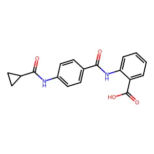 2-[({4-[(Cyclopropylcarbonyl)amino]phenyl}carbonyl)amino]benzoic acid structure