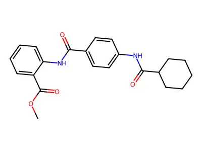 Methyl 2-[[4-(cyclohexanecarbonylamino)benzoyl]amino]benzoate structure