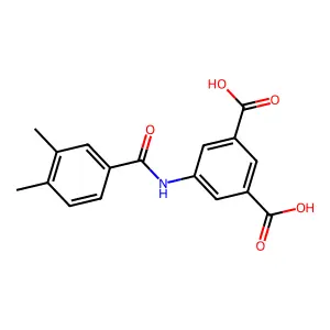 5-{[(3,4-Dimethylphenyl)carbonyl]amino}benzene-1,3-dicarboxylic acid structure
