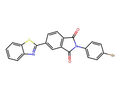 5-(1,3-benzothiazol-2-yl)-2-(4-bromophenyl)-1H-isoindole-1,3(2H)-dione structure