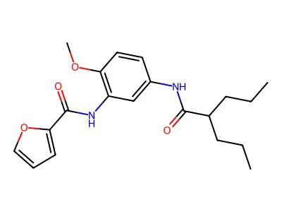 N-{2-methoxy-5-[(2-propylpentanoyl)amino]phenyl}-2-furamide structure