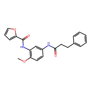N-{2-methoxy-5-[(3-phenylpropanoyl)amino]phenyl}-2-furamide structure
