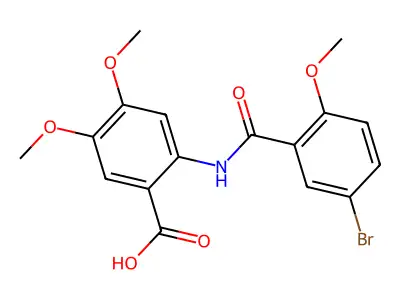 2-[(5-Bromo-2-methoxybenzoyl)amino]-4,5-dimethoxybenzoic acid structure