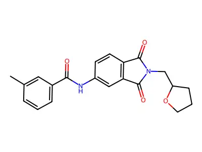 N-[1,3-dioxo-2-(oxolan-2-ylmethyl)isoindol-5-yl]-3-methylbenzamide structure