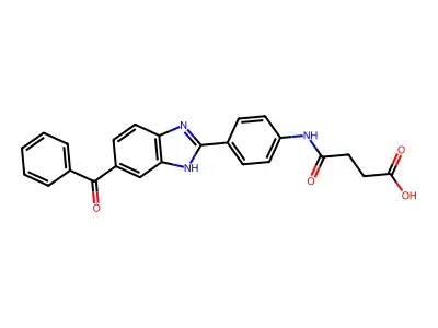 4-[4-(5-benzoyl-1H-benzimidazol-2-yl)anilino]-4-oxobutanoic acid structure