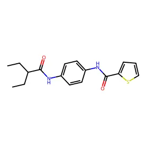 N-[4-(2-ethylbutanoylamino)phenyl]thiophene-2-carboxamide structure