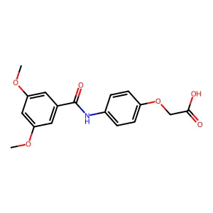 (4-{[(3,5-Dimethoxyphenyl)carbonyl]amino}phenoxy)acetic acid structure