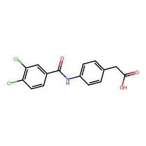 {4-[(3,4-Dichlorobenzoyl)amino]phenyl}acetic acid structure
