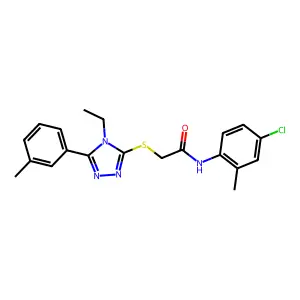 N-(4-chloro-2-methylphenyl)-2-{[4-ethyl-5-(3-methylphenyl)-4H-1,2,4-triazol-3-yl]sulfanyl}acetamide structure