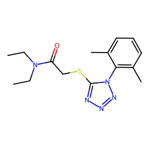 2-[1-(2,6-dimethylphenyl)tetrazol-5-yl]sulfanyl-N,N-diethylacetamide structure