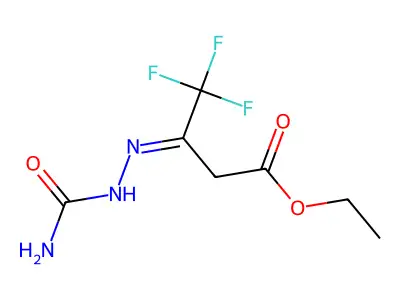Ethyl 3-(carbamoylhydrazinylidene)-4,4,4-trifluorobutanoate structure