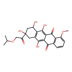 6,8,10,11-Tetrahydroxy-1-methoxy-8-{[(propan-2-yl)oxy]acetyl}-7,8,9,10-tetrahydrotetracene-5,12-dione structure