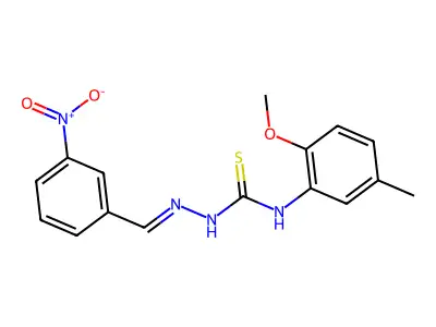 N-(2-Methoxy-5-methylphenyl)-2-[(3-nitrophenyl)methylidene]hydrazine-1-carbothioamide structure