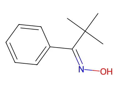 1-Propanone, 2,2-dimethyl-1-phenyl-, oxime, (E)- structure