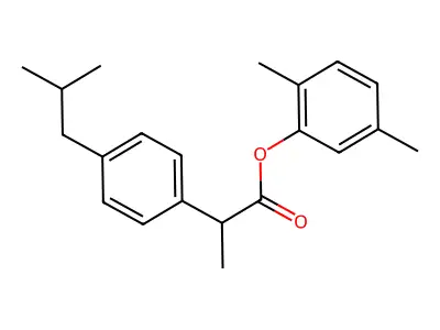 2,5-Dimethylphenyl 2-(4-isobutylphenyl)propanoate structure