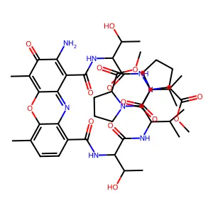 Actinocylbis(threonyl-D-valylproline meethyl ester) structure