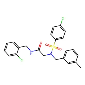 N-(2-chlorobenzyl)-2-[[(4-chlorophenyl)sulfonyl](3-methylbenzyl)amino]acetamide structure