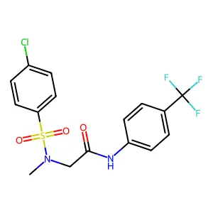 2-[(4-chlorophenyl)sulfonyl-methylamino]-N-[4-(trifluoromethyl)phenyl]acetamide structure